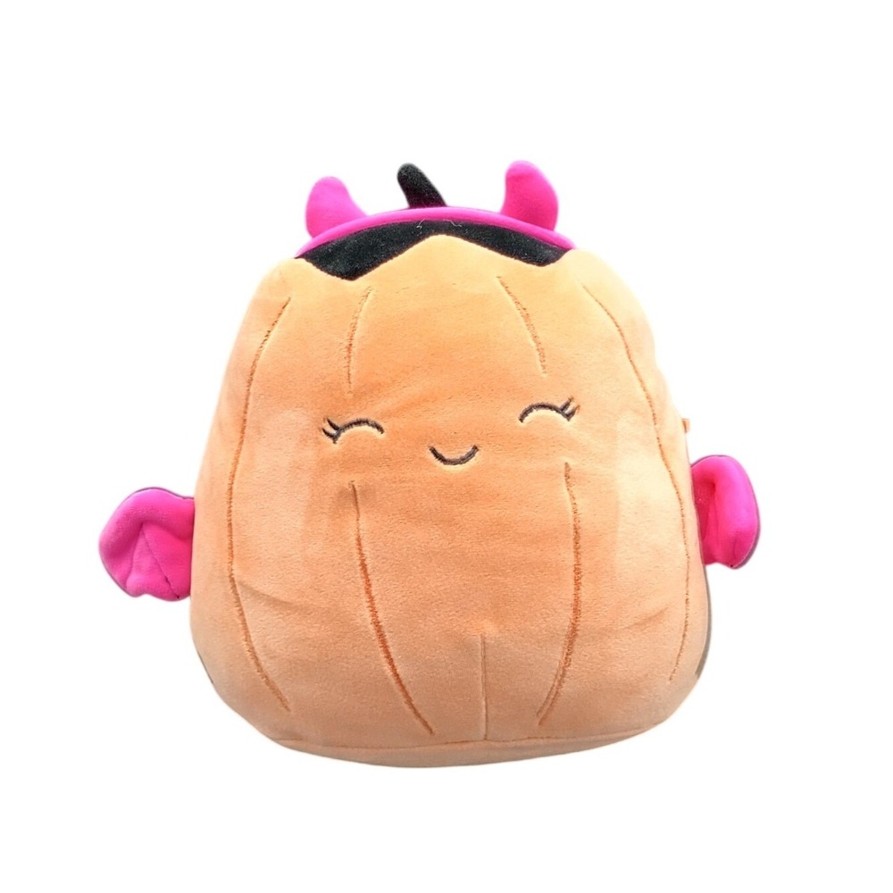Squishmallows Kellytoy Halloween Orange Pumpkin Devil Pink Wings Plush 8 Inch